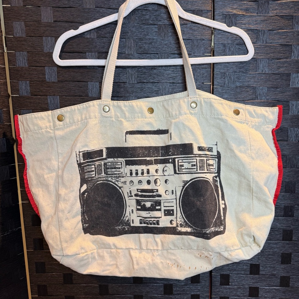 Vintage xhilaration Boom Box Canvas Tote Bag